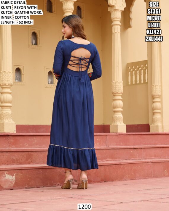 Navratri Garba Special Rayon Kurti With Kutchi Gamthi Work, Shop Now!