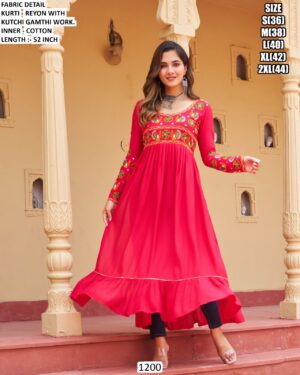 Navratri Garba Special Rayon Kurti With Kutchi Gamthi Work, Shop Now!