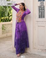 Gujarati Bandhani Print With Designer Work Navratri Wear Ladies Top With Bottom Pair (Co-ord Sets)