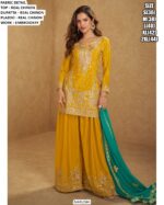 Ready To Wear Chinon Embroidered Gharara Suits (Festive Wear Three-Piece Catalogue Set)