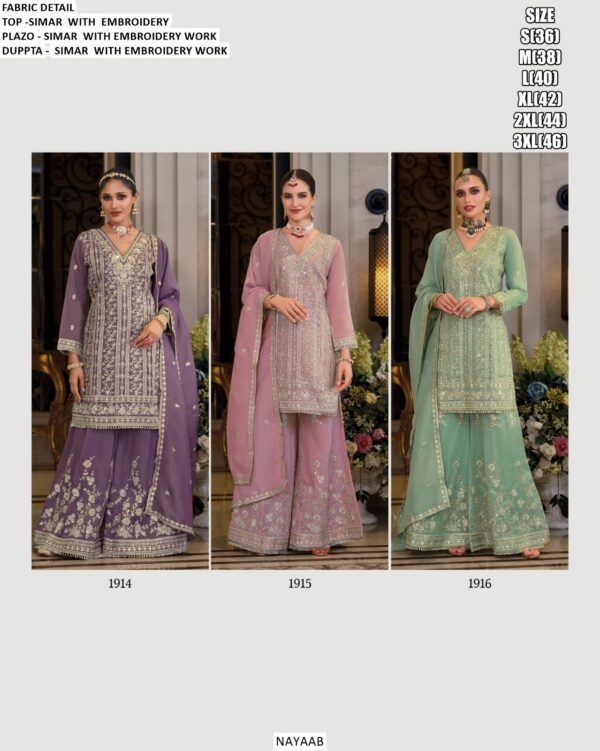 Premium Quality Designer Salwar Suits In Simar Fabric And Heavy Embroidery Work For Wedding Wear