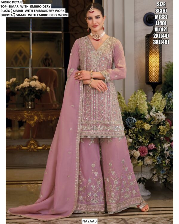 Premium Quality Designer Salwar Suits In Simar Fabric And Heavy Embroidery Work For Wedding Wear