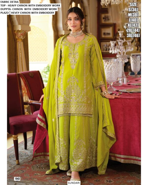 Heavy Chinon Embroidery Wedding Wear Designer Readymade Salwar Suit Collection