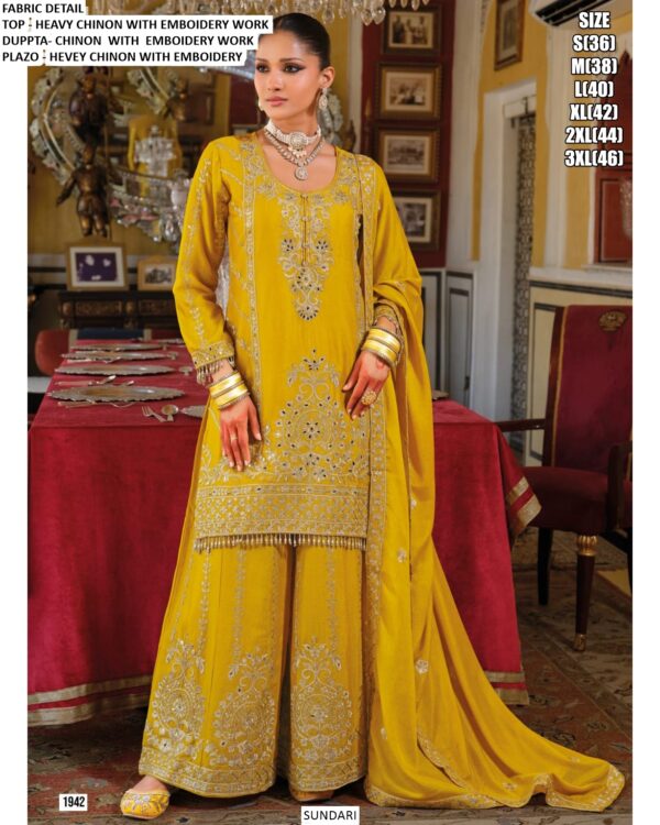 Heavy Chinon Embroidery Wedding Wear Designer Readymade Salwar Suit Collection