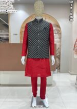 Choose From The Exciting Collection Of Pure Silk Kurta Pajama With Designer Koti