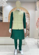 Choose From The Exciting Collection Of Pure Silk Kurta Pajama With Designer Koti