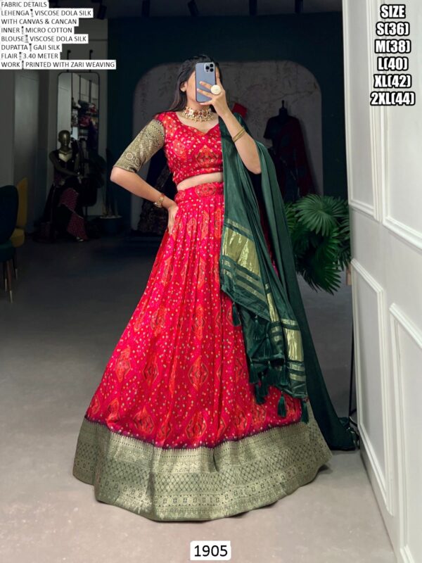 Spread The Aura Of Freshness By Wearing This Viscose Dola Silk Lehenga Choli