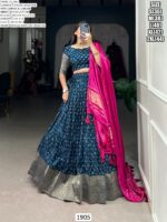 Spread The Aura Of Freshness By Wearing This Viscose Dola Silk Lehenga Choli