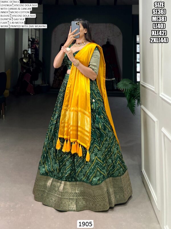 Spread The Aura Of Freshness By Wearing This Viscose Dola Silk Lehenga Choli