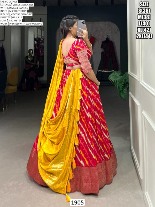 Spread The Aura Of Freshness By Wearing This Viscose Dola Silk Lehenga Choli
