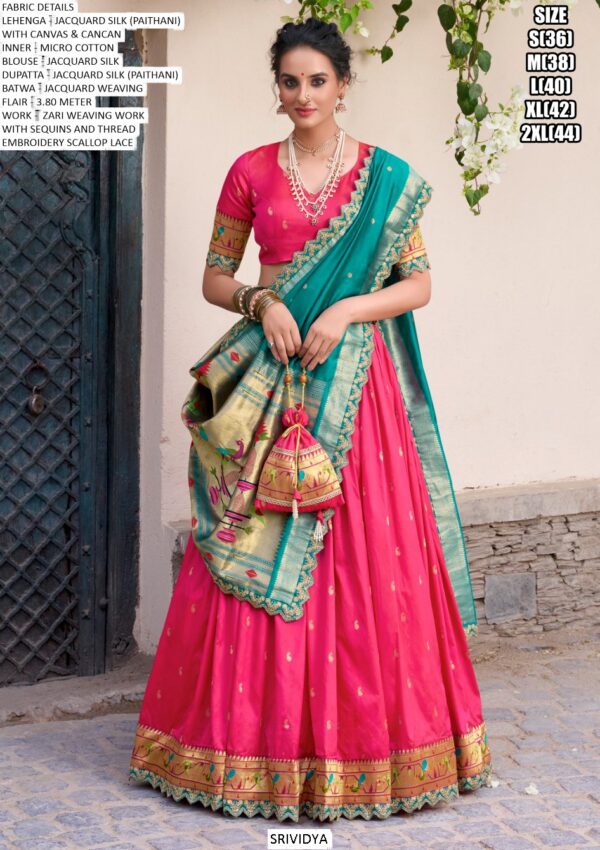 Captivate Hearts And Turn Heads In Our Jacquard Silk Paithani Lehenga Choli