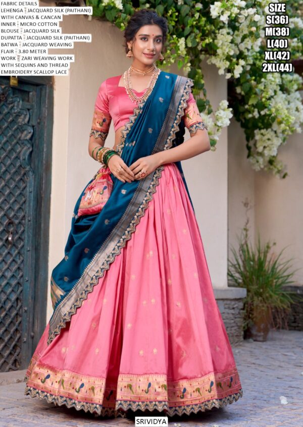 Captivate Hearts And Turn Heads In Our Jacquard Silk Paithani Lehenga Choli