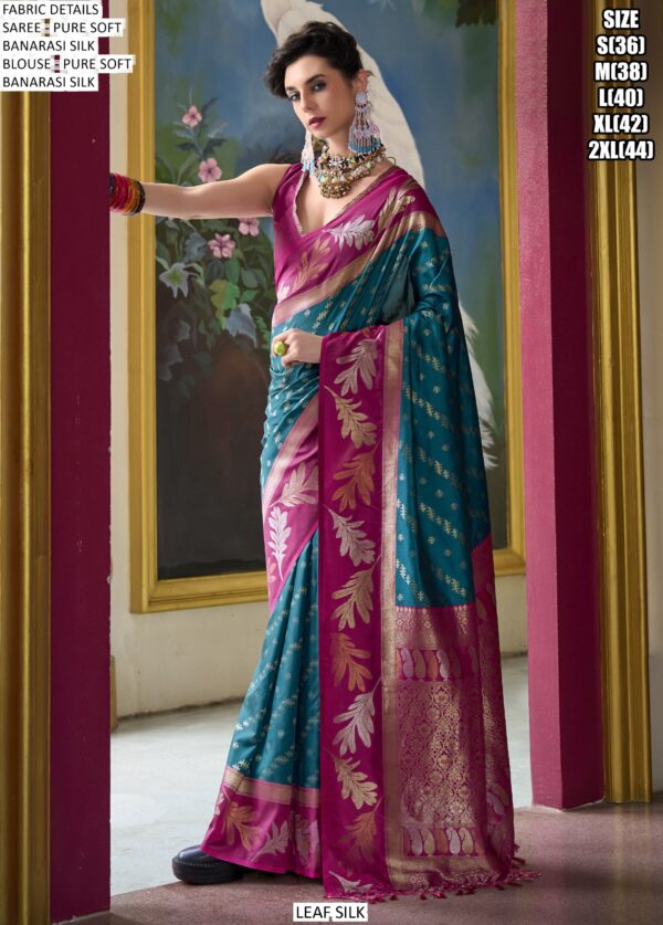 Leaf Silk Catalogue Pure Soft Banarasi Silk Fancy Designer Saree Collection