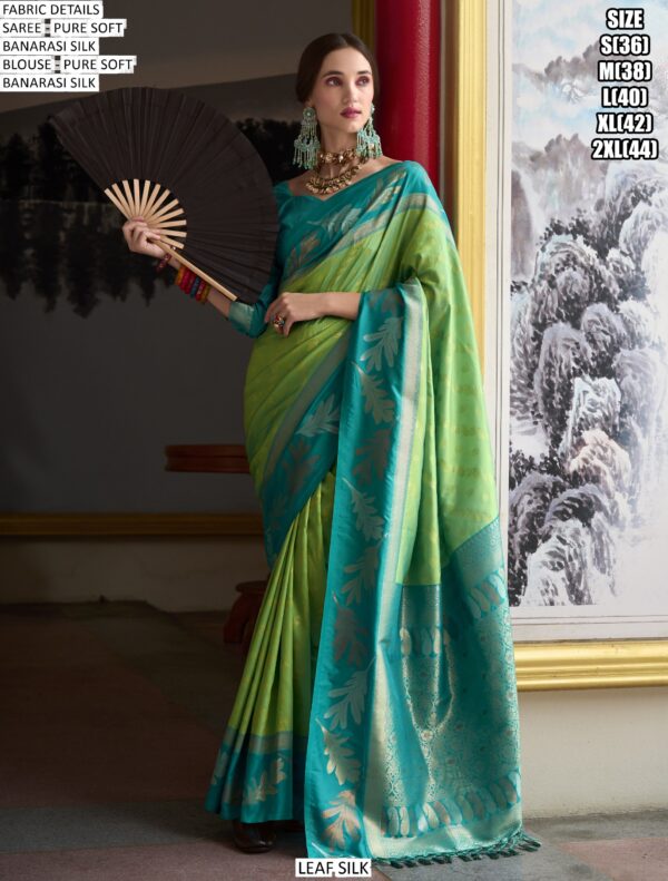 Leaf Silk Catalogue Pure Soft Banarasi Silk Fancy Designer Saree Collection