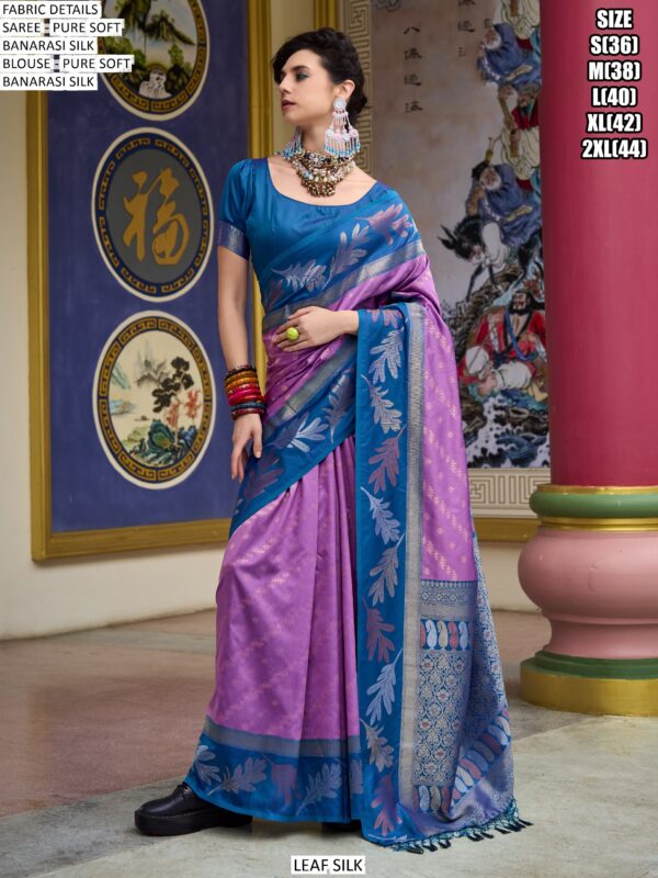 Leaf Silk Catalogue Pure Soft Banarasi Silk Fancy Designer Saree Collection