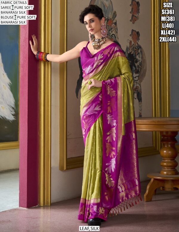 Leaf Silk Catalogue Pure Soft Banarasi Silk Fancy Designer Saree Collection