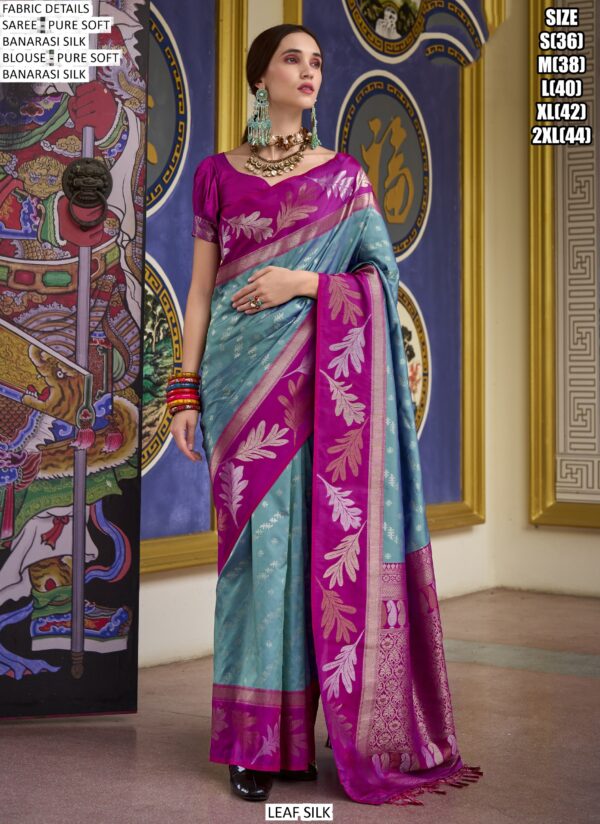 Leaf Silk Catalogue Pure Soft Banarasi Silk Fancy Designer Saree Collection