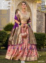 Wedding Wear Zari Weaving Work Jacquard Silk (Paithani) South-Indian Lehenga Choli