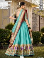 Wedding Wear Zari Weaving Work Jacquard Silk (Paithani) South-Indian Lehenga Choli