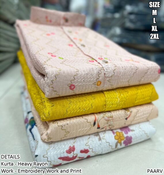 Functions And Party Wear Heavy Rayon Kurta Pajamas In Four Hit Designs