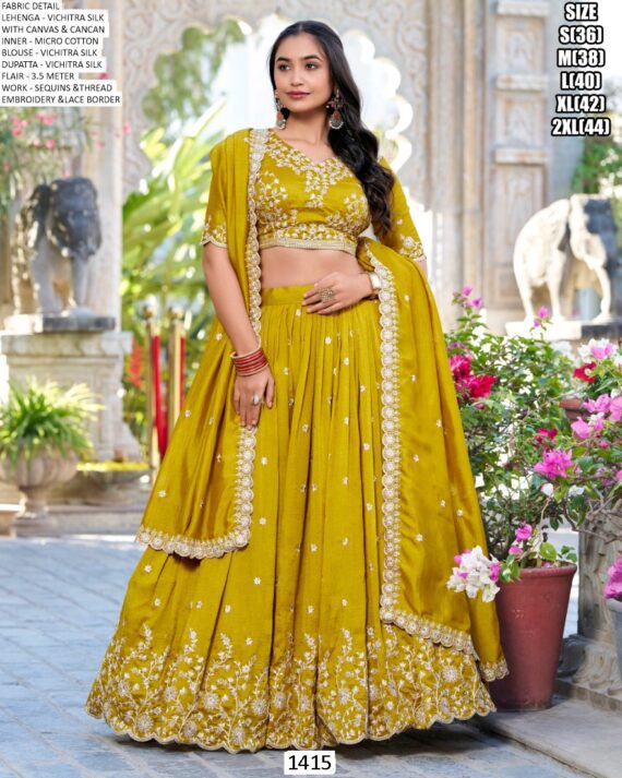 Haldi Ceremony Special This Breathtaking Mustard Yellow Designer Lehenga Choli