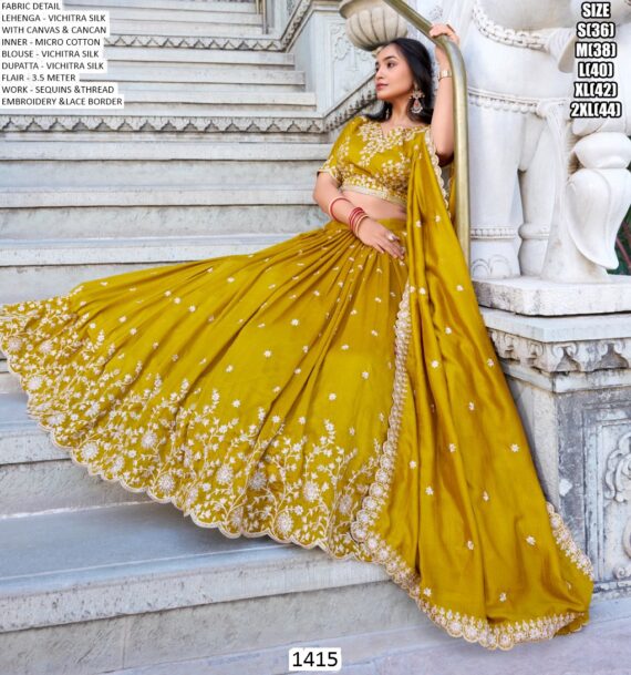 Haldi Ceremony Special This Breathtaking Mustard Yellow Designer Lehenga Choli