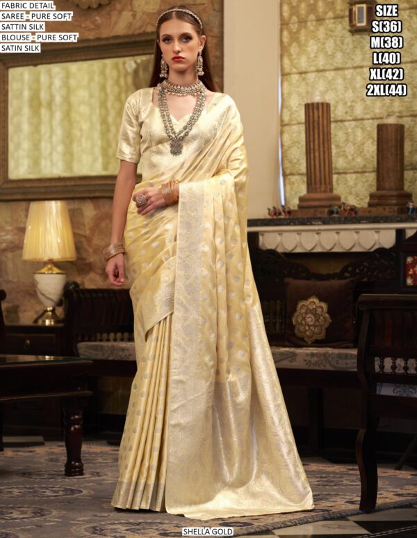 Experience The Luxurious Elegance Of Our Festive Style Pure Soft Satin Silk Sarees