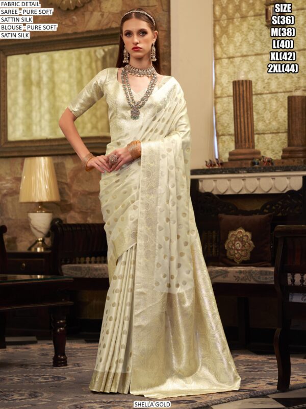 Experience The Luxurious Elegance Of Our Festive Style Pure Soft Satin Silk Sarees