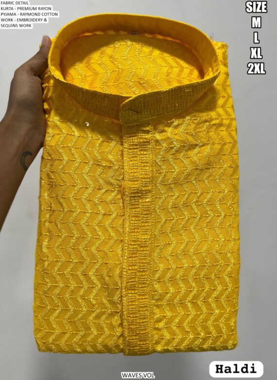 Presenting The Most Stylish Embroidered Premium Rayon Kurta With Pajama For Men