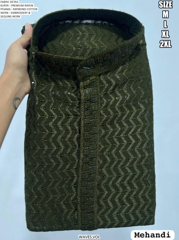 Presenting The Most Stylish Embroidered Premium Rayon Kurta With Pajama For Men