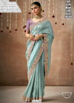 Make A Graceful Bridal Statement With This Tissue Dola Silk Saree With Designer Blouse