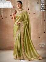 Make A Graceful Bridal Statement With This Tissue Dola Silk Saree With Designer Blouse