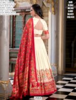 Aesthetic Semi-Stitched Tussar Silk Foil Printed Lehenga Choli For Weddings