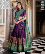 Aesthetic Semi-Stitched Tussar Silk Foil Printed Lehenga Choli For Weddings