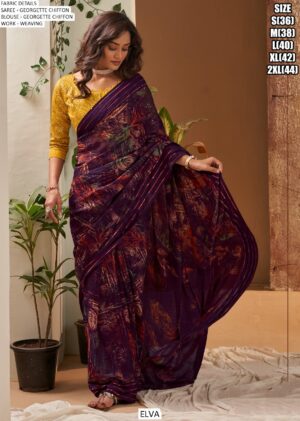 New Georgette Chiffon Weaving Border Saree And Fancy Embroidery Work Blouse