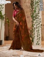 New Georgette Chiffon Weaving Border Saree And Fancy Embroidery Work Blouse