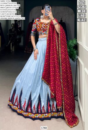 Twirling Through In Navratri Nights With Unique And Stylish Dola Silk Lehenga Choli