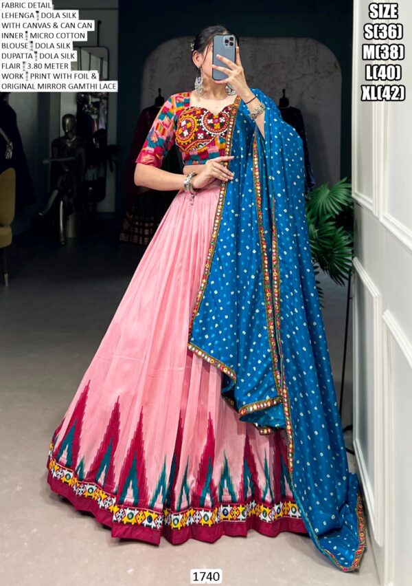 Twirling Through In Navratri Nights With Unique And Stylish Dola Silk Lehenga Choli