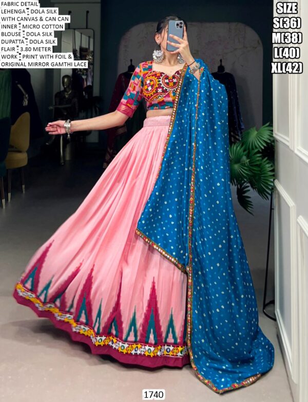 Twirling Through In Navratri Nights With Unique And Stylish Dola Silk Lehenga Choli