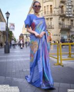The Soft And Flowy Poly Viscose Magic Printed Party Wear Sarees For Ladies