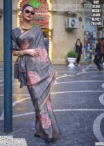 The Soft And Flowy Poly Viscose Magic Printed Party Wear Sarees For Ladies