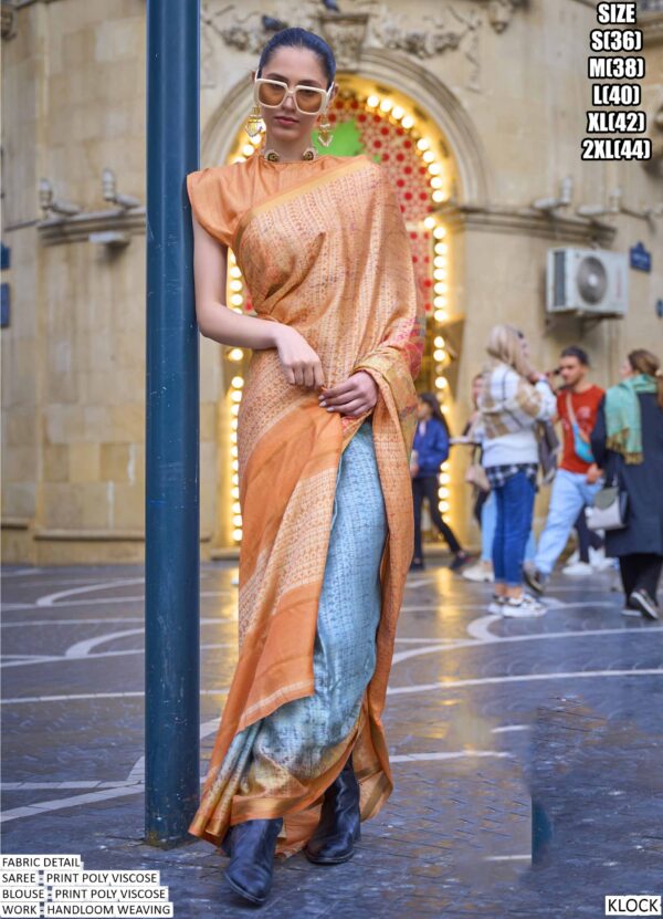 The Soft And Flowy Poly Viscose Magic Printed Party Wear Sarees For Ladies