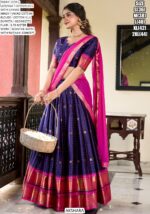 Weaving Work Paithani Concept Cotton Silk Lehenga Choli In Four Colours!