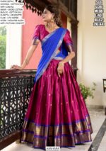 Weaving Work Paithani Concept Cotton Silk Lehenga Choli In Four Colours!