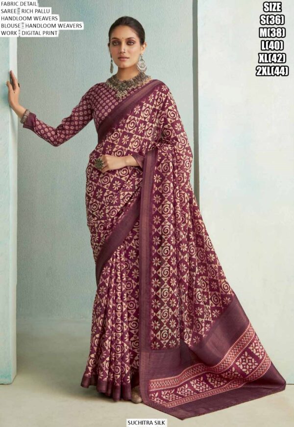 Festive Wear Digital Printed Rich Pallu Handloom Weaving Saree With Blouse