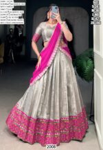 Beautiful Weaving Work Ikkat Kanjivaram South Indian Lehenga Choli Sets