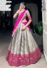 Beautiful Weaving Work Ikkat Kanjivaram South Indian Lehenga Choli Sets
