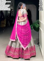 Beautiful Weaving Work Ikkat Kanjivaram South Indian Lehenga Choli Sets