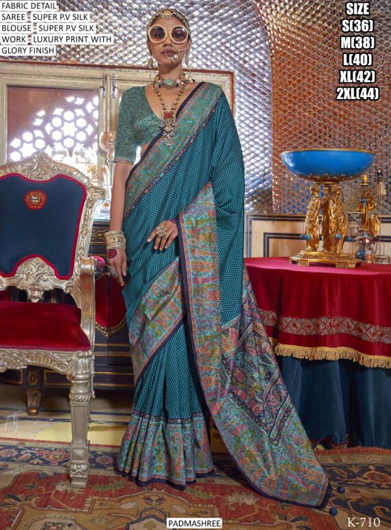 Explore The Elegant Padmashree Series Super P.v Silk Luxury Printed Sarees