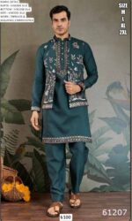 New Exclusive Festival Men's Wear Open Jacket Style Kurta With Pant Collection